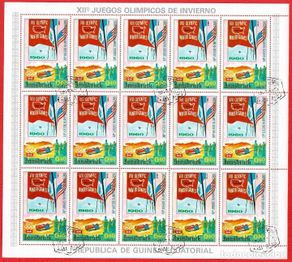 Selos: Hoja bloque Guinea Ecuatorial - XII Juegos Olimpicos de Invierno - Innsbruck 1976